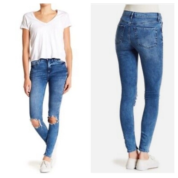 Free People high rise distressed jeans size 27 - Picture 1 of 9